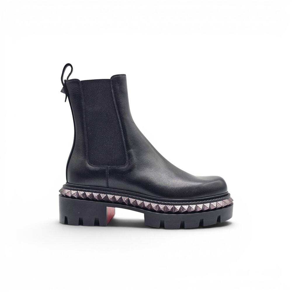 Christian Louboutin St Emilia Pyraclou Women's Leather Boots Black EU 37 US 7 - Picture 3 of 9